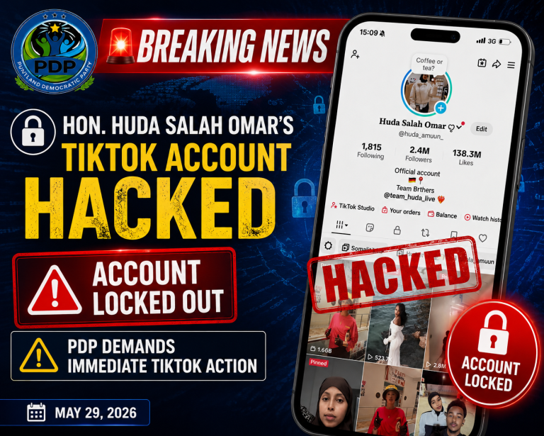 BREAKING NEWS | TikTok Account Hacking Incident of Hon. Huda Salah Omar & Public Advisory